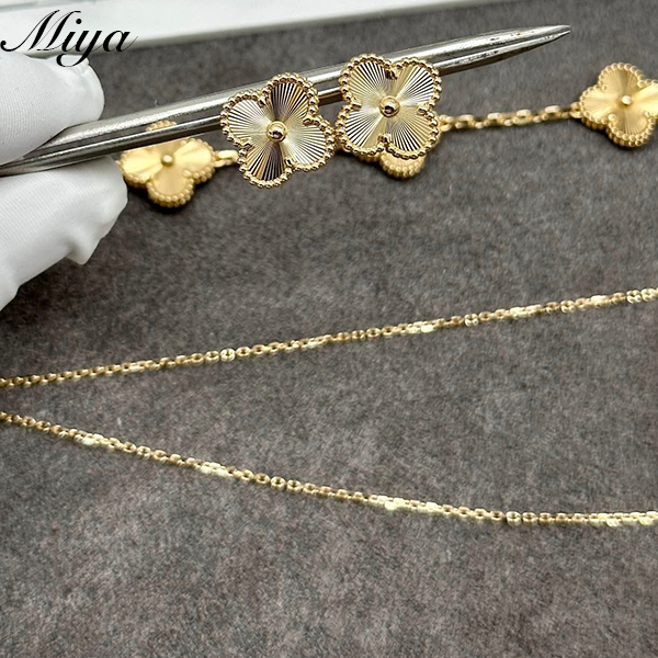 Van Cleef 18K Gold Beaded Clover Chain earring necklace Bracelet Luxury Inspired Jewelry Wholesale  for Women