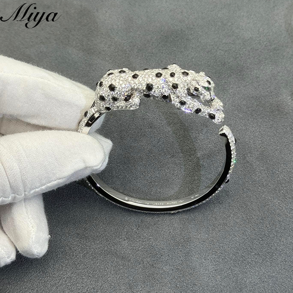 Cartier 18K gold full body full diamond cheetah opening bracelet leopard print design directly approved by jewelry factory for women