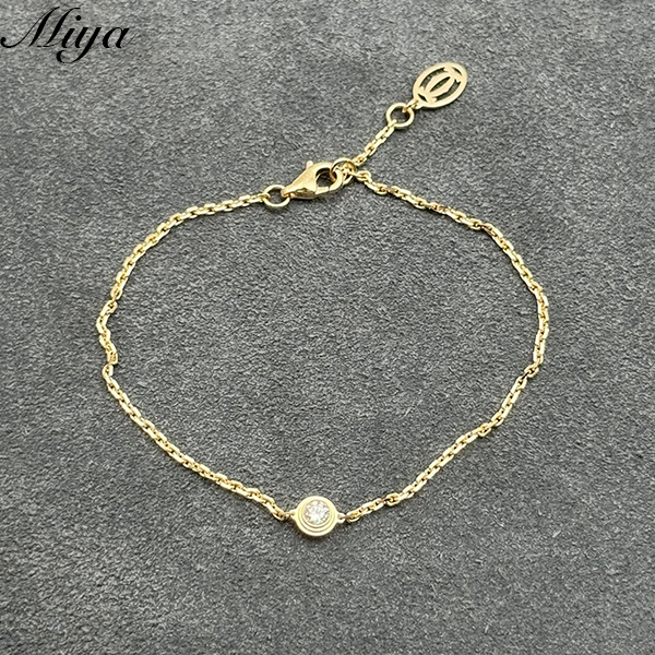 Cartier 18K Gold Luxury Jewelry Single Diamond Bezel Bracelet  Factory Wholesale Minimalist  for Women